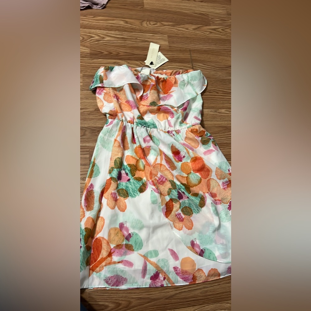 Floral Kids Dress in Orange and Green